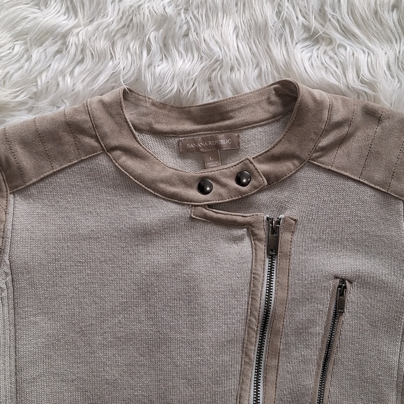Banana Republic Suede Moto Sweater Jacket - Picture 12 of 16